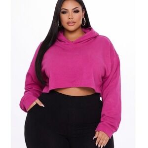 Lululemon All Yours Cropped Terry Hoodie Sonic Pink Plus Size 18‎ NWT